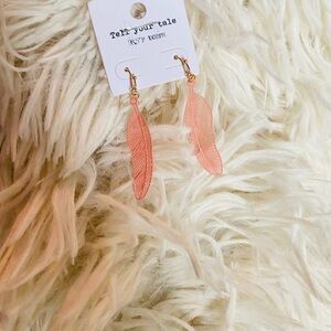 Pink Feather Earrings